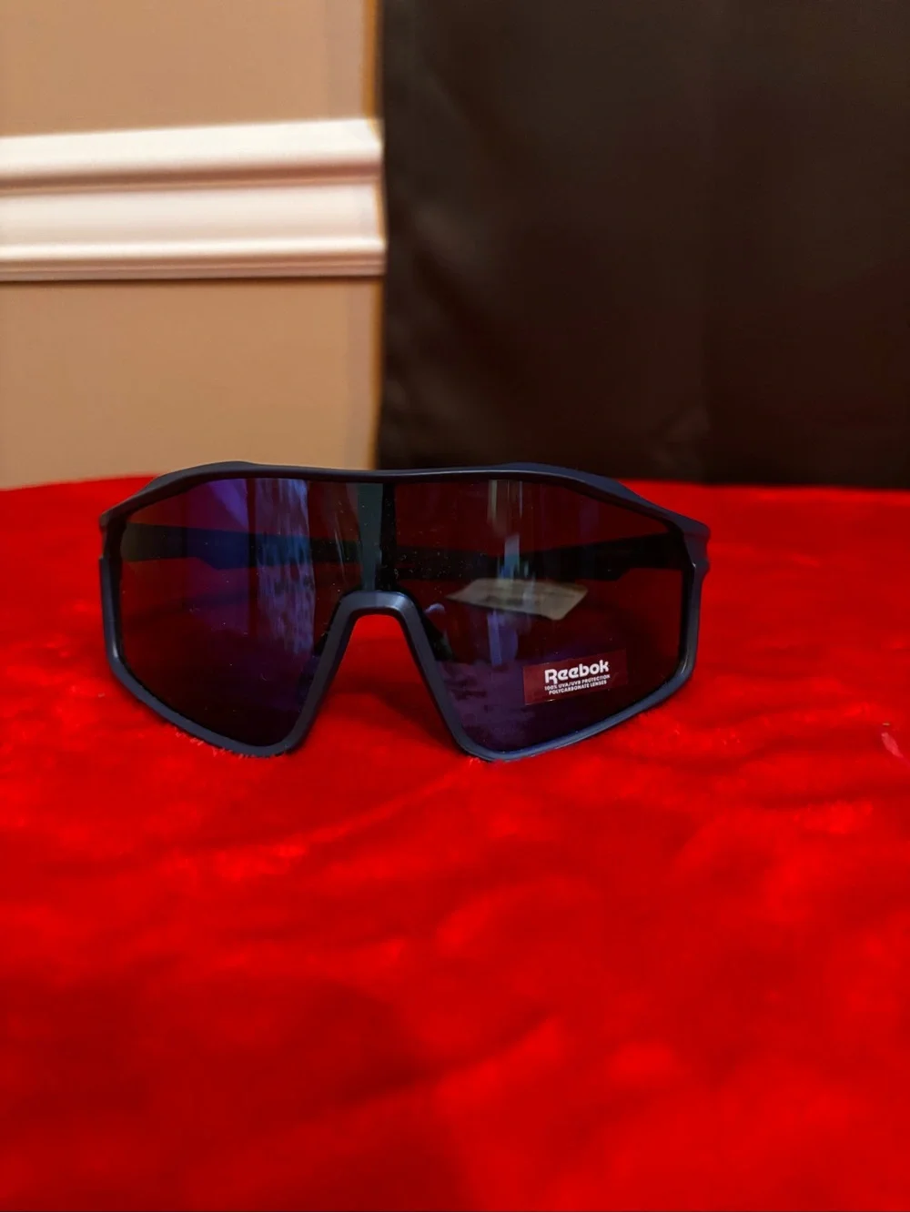 Reebok Black Sunglasses with Dark Blue Lenses